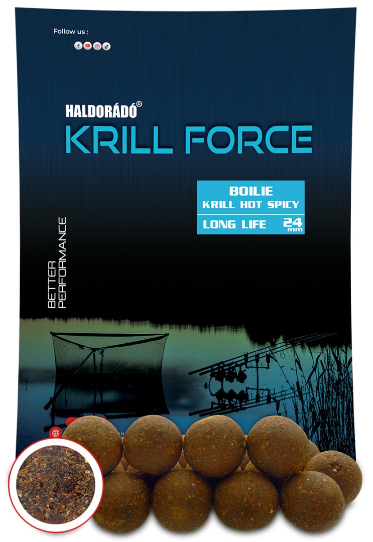 Haldorádó boilies krill force long life hot spicy 700 g - 16 mm