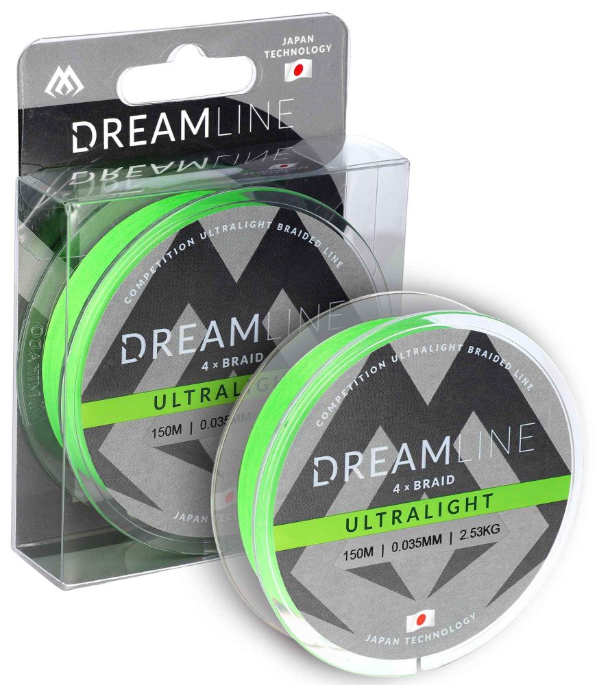 Levně Mikado splétaná šňůra dreamline ultralight fluo zelená 150 m - 0,047 mm 3,87 kg