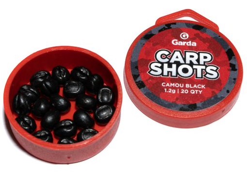 Levně Garda bročky carp shots camou black - 20 ks 1,2 g