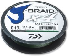 Daiwa Splétaná Šňůra J-Braid 4 Tmavě Zelená 135 m (1)