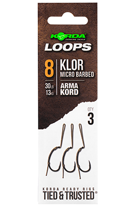 Korda hotové montáže loop rigs klor - háček 8 nosnost 30 lb