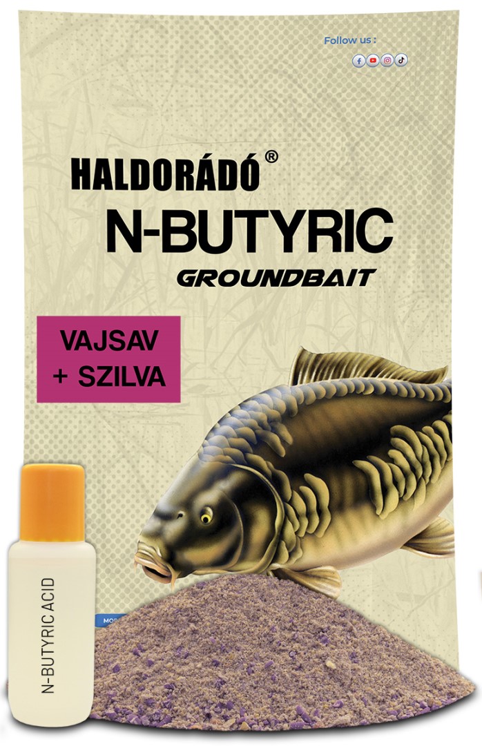 Haldorádó krmítková směs n-butyric groundbait kyselina máselná 800 g + 50 ml aroma - švestka