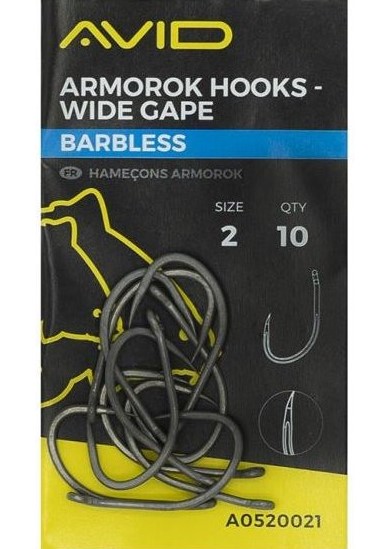 Levně Avid carp háčky armorok hooks wide gape barbless - 2