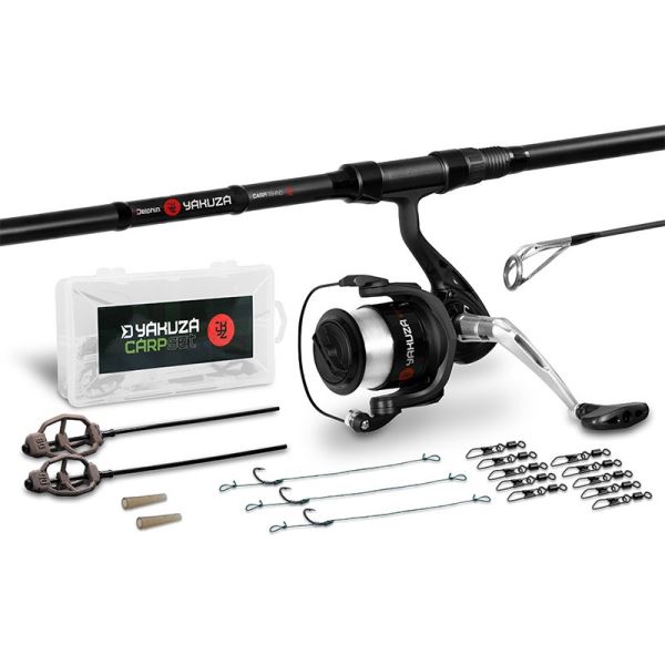 Delphin Kaprařský Set Yakuza Prut 3,6 m 3 lb 3-díl + Naviják 6T + Příslušenství