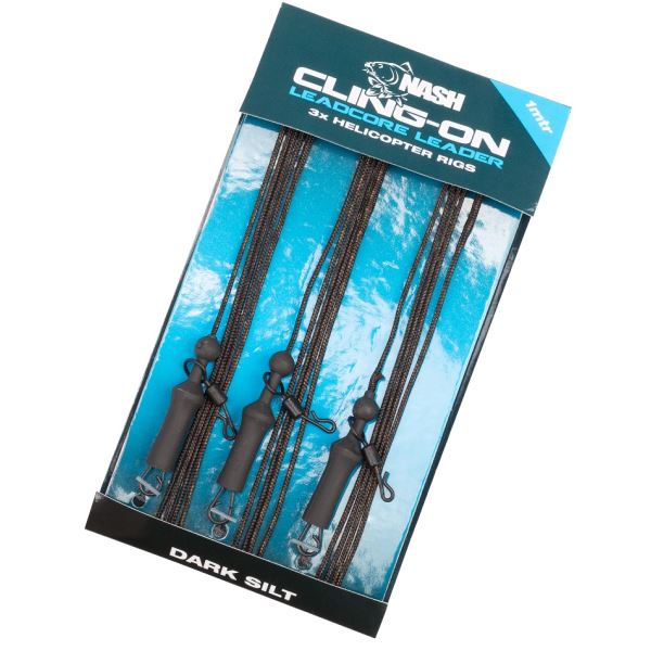 Nash Montáž Cling-On Leadcore Helicopter Leaders 45lb Silt 1 m