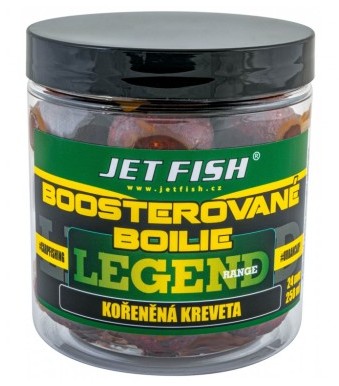 Levně Jet fish boosterované boilie legend range kořeněná kreveta 250 ml - 24 mm