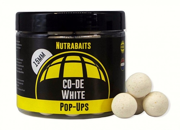 Levně Nutrabaits plovoucí boilie pop-up co-de white 15 mm