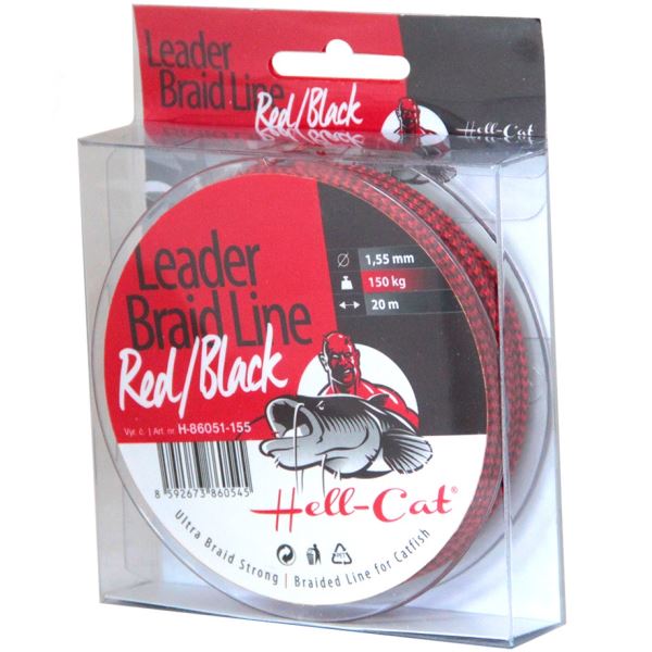 Hell-Cat Návazcová Šňůra Leader Braid Line Red Black 20 m