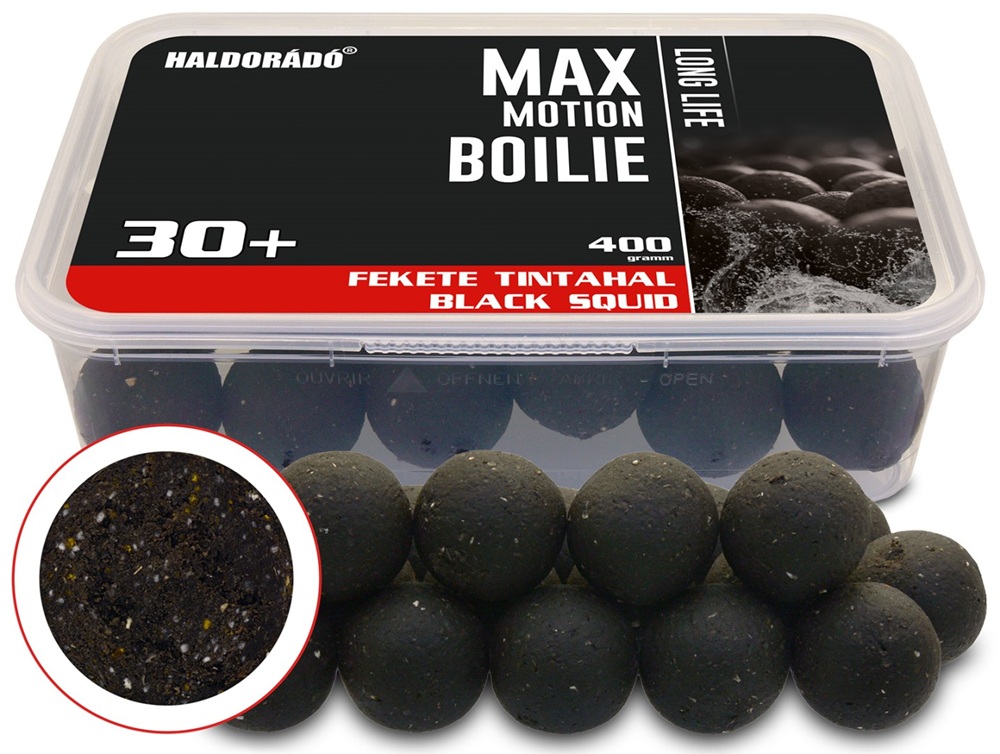 Haldorádó boilies max motion long life černá chobotnice - 400 g 30 mm