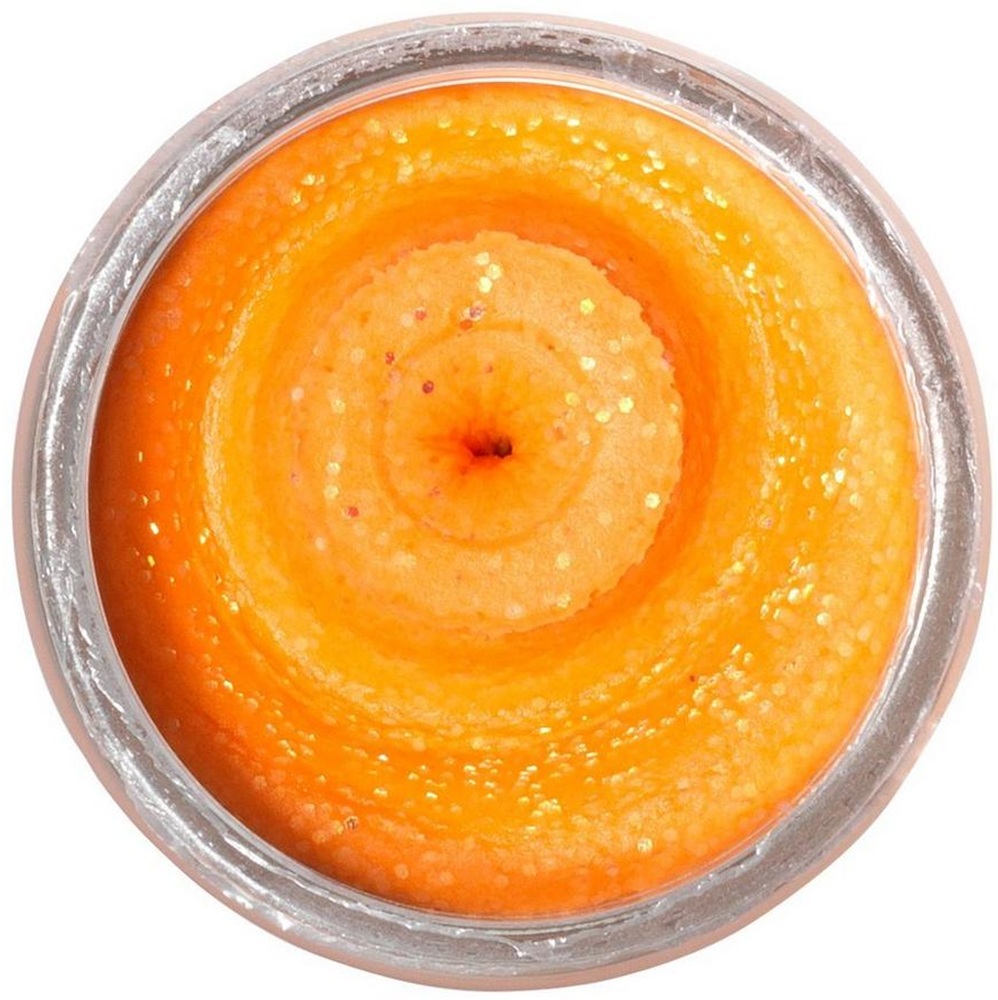 Berkley těsto na pstruhy natural glitter troutbait korýš - třpytivá fluo oranžová