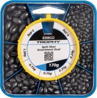 Zebco Sada Bročků Trophy Oval Split Shot Assortment 170 g Zebco Sada Bročků Trophy Oval Split Shot Assortment 170 g