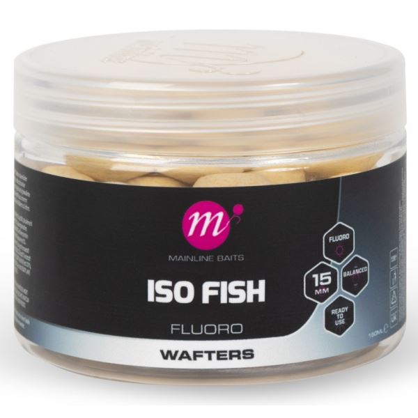 Mainline Vyvážené Boilie Fluoro Wafters ISO Fish 150 ml 15 mm