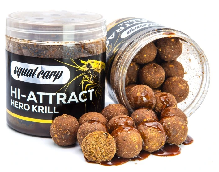 Levně Squat carp boilies v dipu hi-attract hero krill 220 g - 24 mm