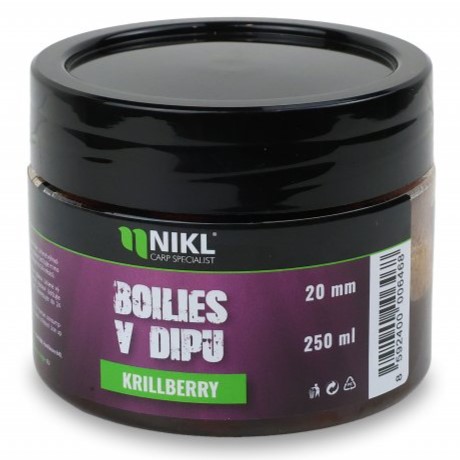 Nikl boilies v dipu krill berry 250 g - 20 mm