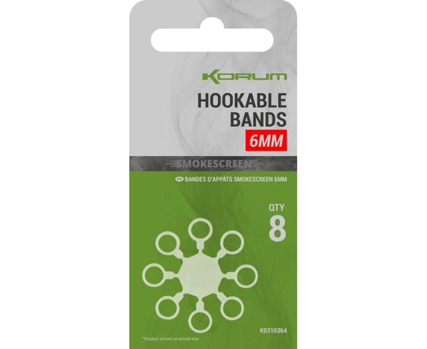 Levně Korum kroužky smokescreen hookable bands - 8 mm