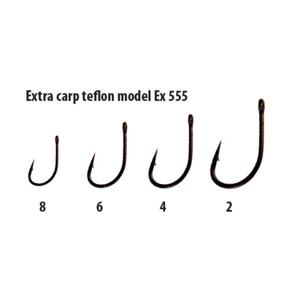 Extra carp háčky teflon série EX 555 ( 10ks v balení)