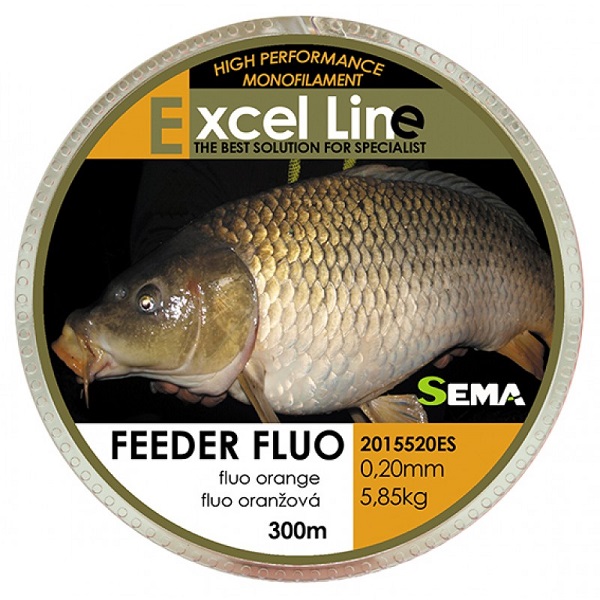 Levně Sema vlasec feeder fluo oranžová 300 m-průměr 0,18 mm / nosnost 4,9 kg