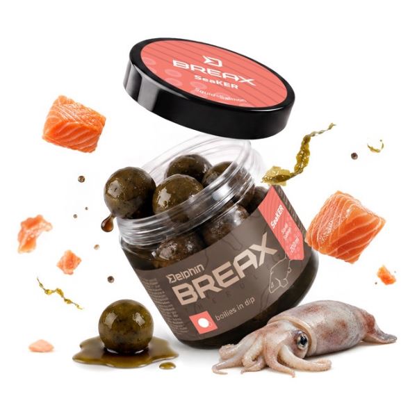 Delphin Boilies V Dipu BreaX SeaKER Oliheň Losos 200 ml