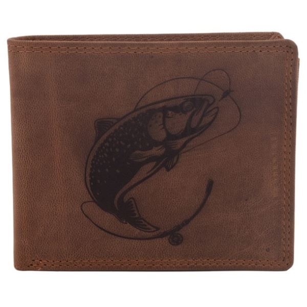 Mercucio Peněženka Světlehnědá Vzor 49 Pstruh S Prutem