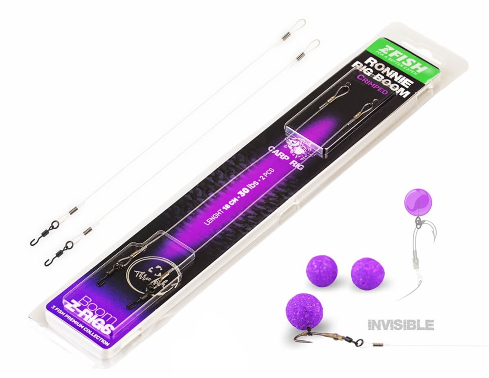 Zfish návazec krimpovaný ronnie rig boom 18 cm 30 lb 2 ks