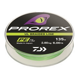 Daiwa splétaná šňůra prorex ul finesse braid chartreuse 135 m - 0,06 mm 2,8 kg