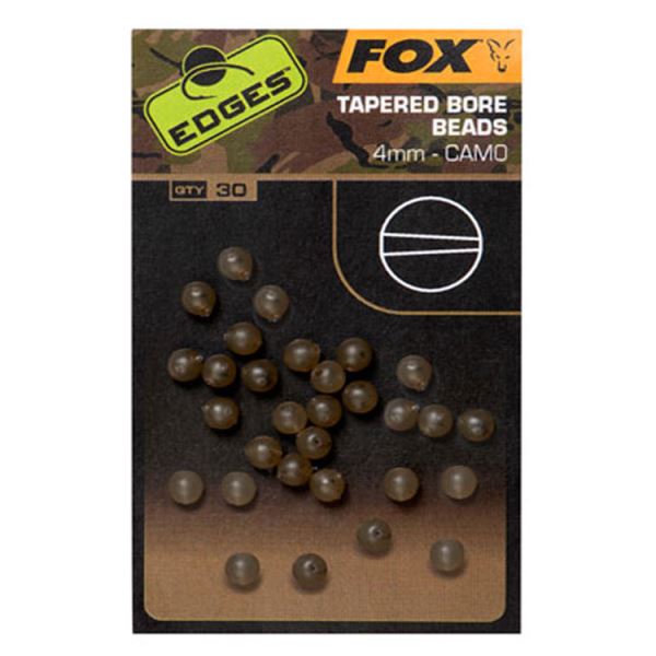 Fox Korálky Edges Camo Tapered Bore Bead 30 ks - 4 mm