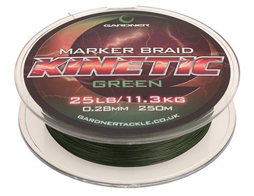 Gardner splétaná šňůra kinetic marker braid zelená 250 m průměr 0,28 mm / nosnost 11,3 kg