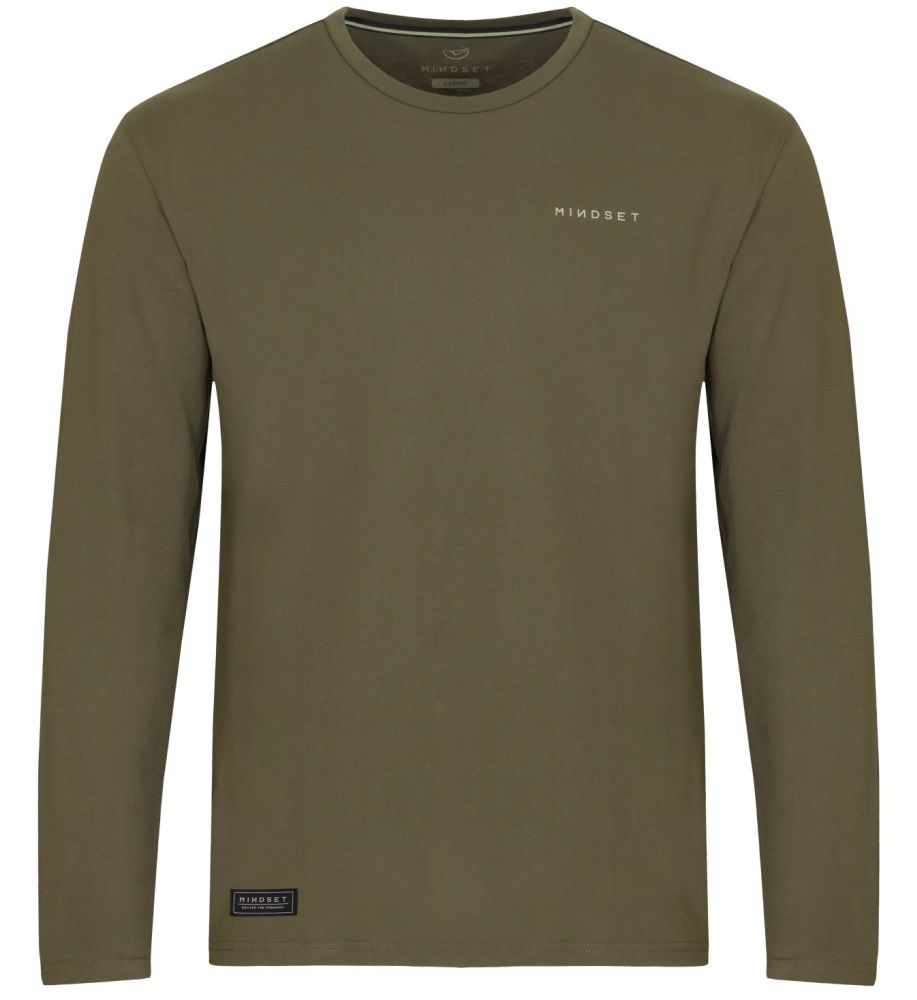 Korda tričko s dlouhým rukávem mindset minimal ls tee dark olive - s