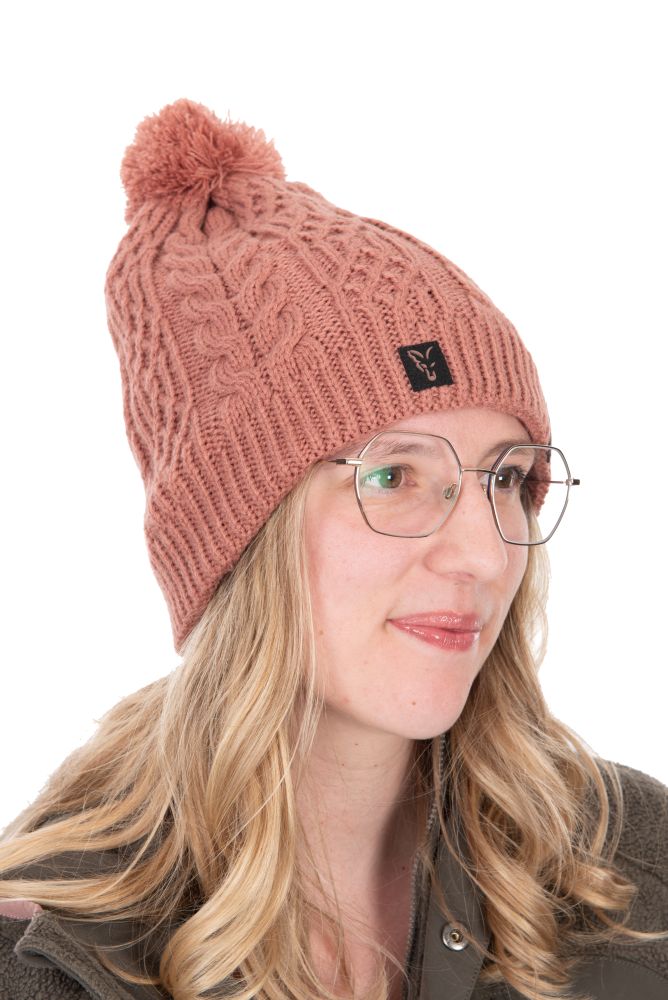 Fox čepice ladies knitted bobble hat