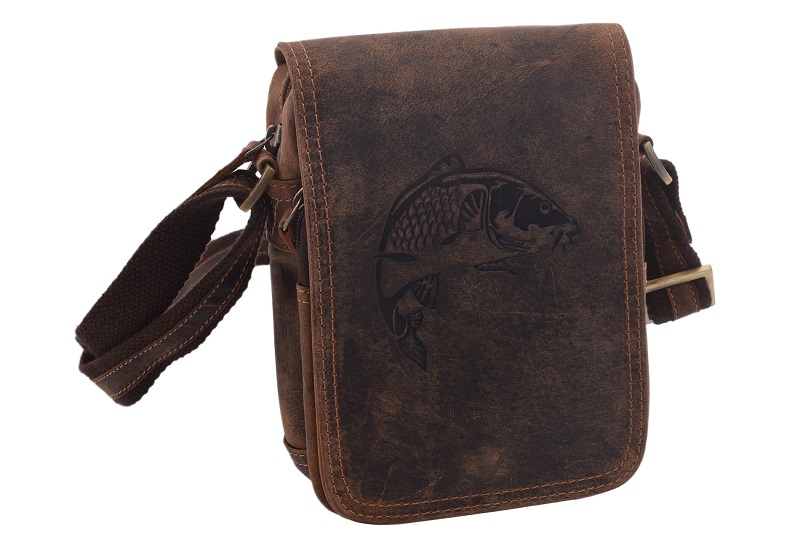 Mercucio pánské kožené crossbody tmavěhnědé kapr