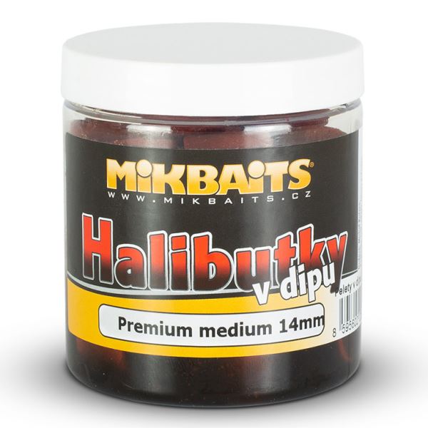 Mikbaits Pelety Halibutky v Dipu 8 mm 150 ml