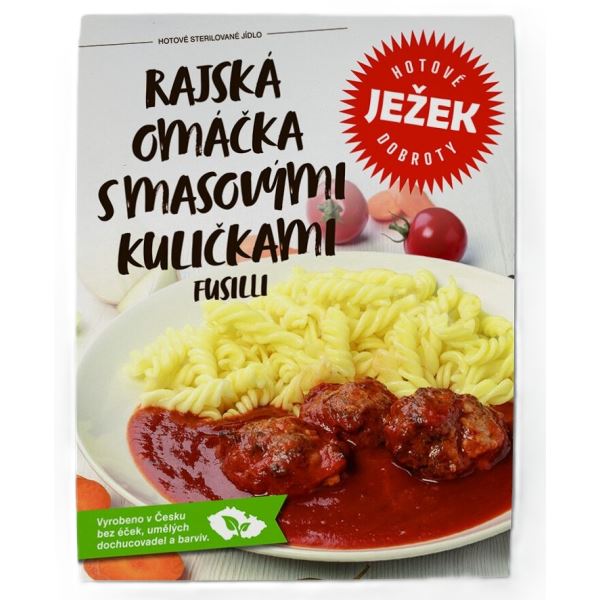 Ježkovy Krabičky Rajská Omáčka s Masovými Kuličkami a Fusilli 450 g