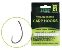 Zfish Teflonové Háčky Curved Shank Barbless 10 ks-Velikost 8