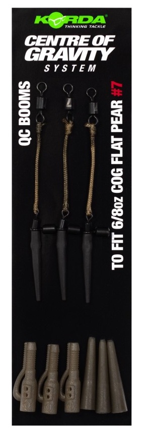 Levně Korda montáž centre of gravity boom qc flat pear 3 ks - 6/8 oz