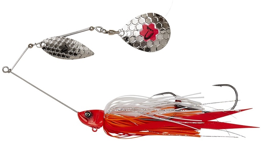 Savage gear třpytka da bush spinnerbait sinking red head silver - 18 cm 42 g