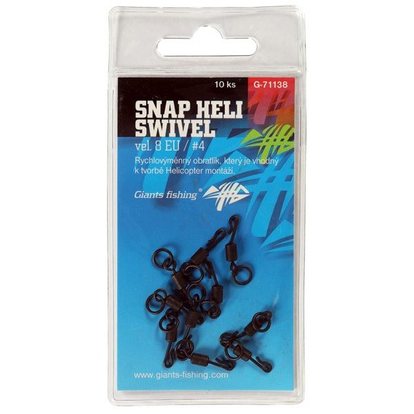 Giants Fishing Obratlík Swivel Snap Heli UK.4 vel.8 EU 10 ks