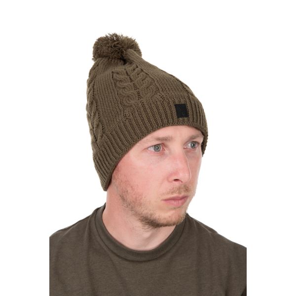 Fox Čepice Khaki Knitted Bobble