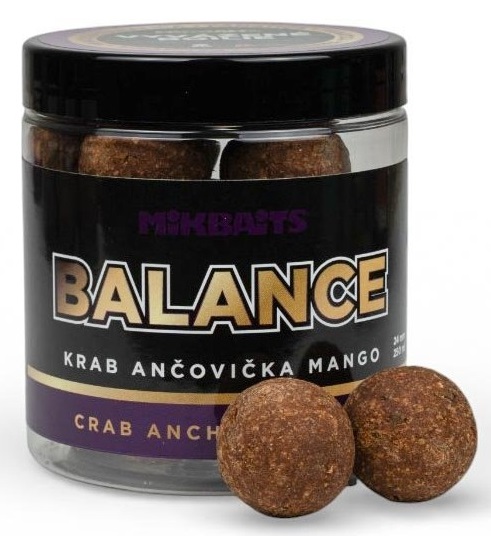 Levně Mikbaits vyvážené boilie balance fanatica krab ančovička mango 250 ml - 20 mm
