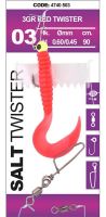 Spro Návazec Na Tresky Salt Twister Red 90 cm - Háček 1/0 Hmotnost 5 g