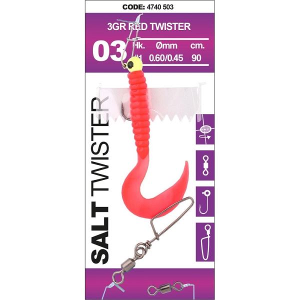 Spro Návazec Na Tresky Salt Twister Red 90 cm