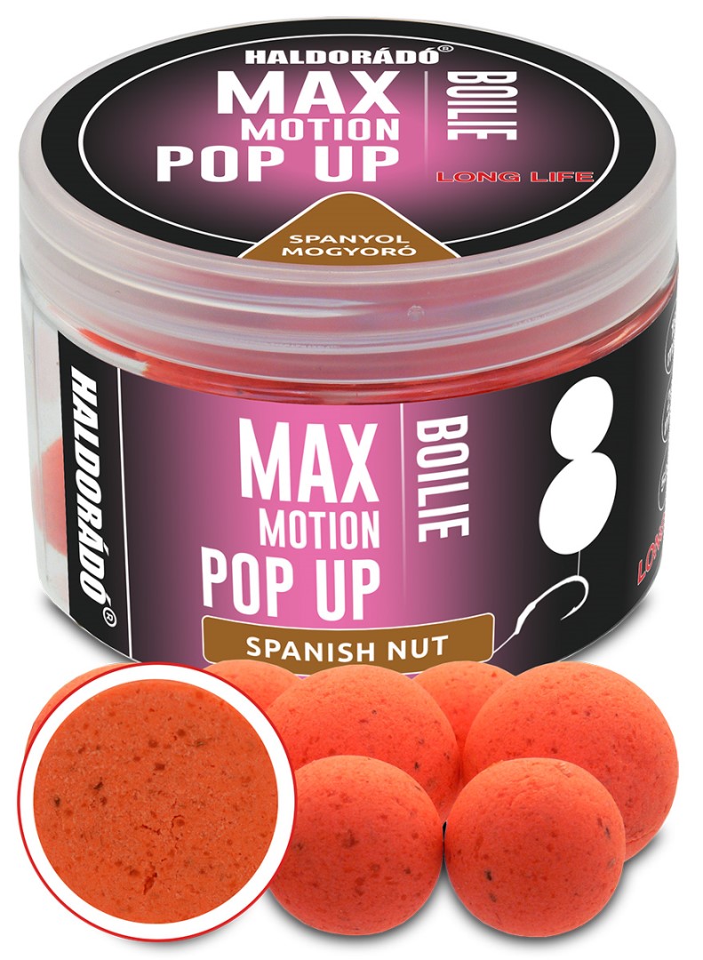 Haldorádó plovoucí boilies pop-up max motion 50 g 16+20 mm - španělský ořech