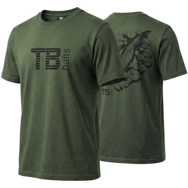 TB Baits Tričko Hidden Carp Green