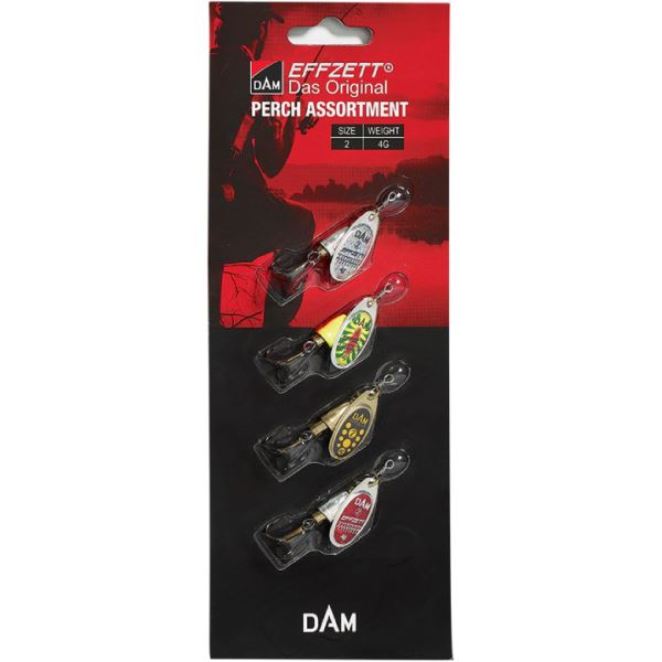 Dam Sada Třpytek Assortment Spinner 4 ks 2 4 g Sinking Perch