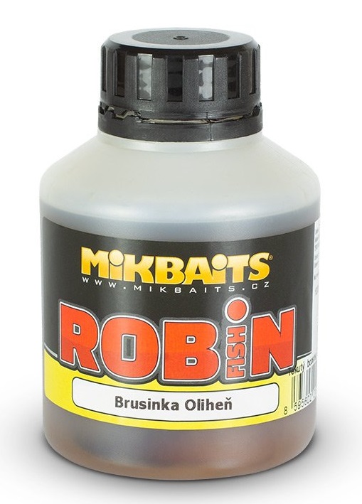 Levně Mikbaits booster robin fish brusinka oliheň 250 ml