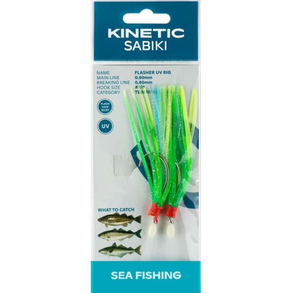 Kinetic Návazec Sabiki Flasher UV Green Yellow Blue 150 cm 7/0