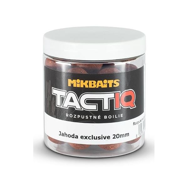 Mikbaits Rozpustné Boilies Tactiq Jahoda Exclusive 250 ml