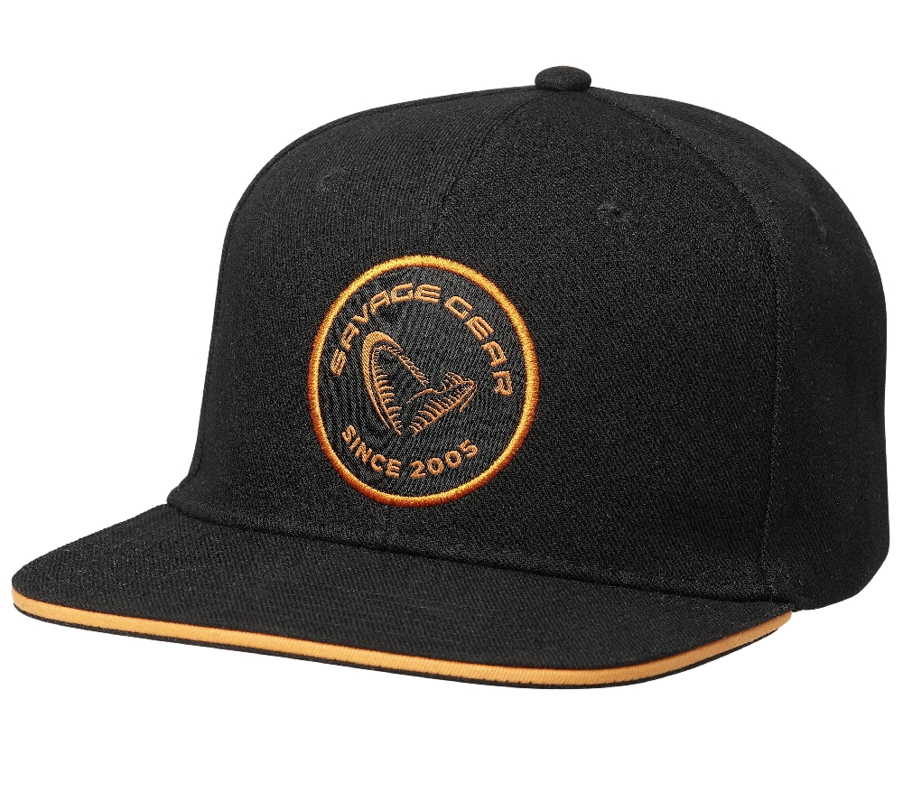 Levně Savage gear kšiltovka badge flatbill cap black orange