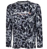 Savage Gear Triko Night UV Long Sleeve T Shirt Black Waterprint