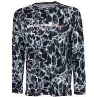 Savage Gear Triko Night UV Long Sleeve T Shirt Black Waterprint - L