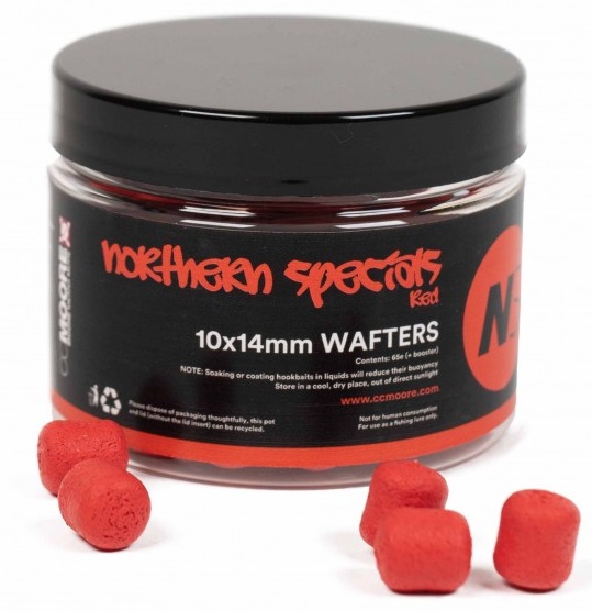 Levně Cc moore vyvážené boilie ns1 dumbell wafters red 10x14 mm 65 ks
